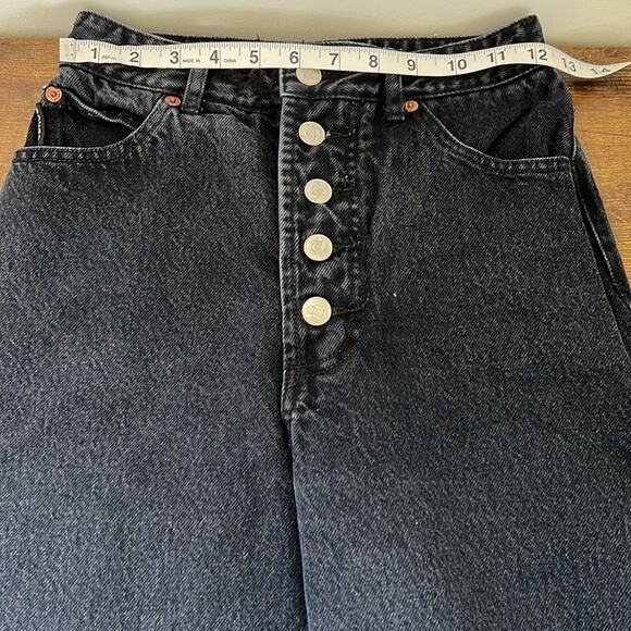 Vintage 90’s BONGO Black High Waisted Button Up Cotton Mom-Jeans - Picture 5 of 11